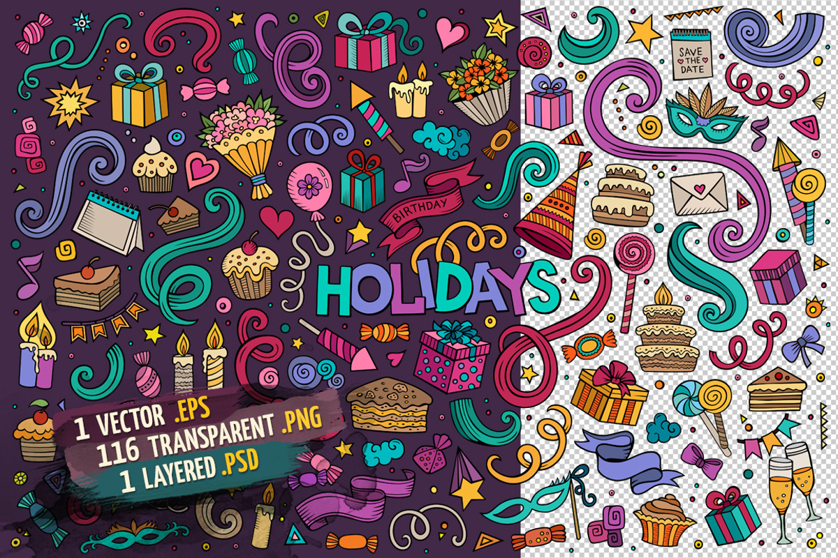 Holidays Objects & Elements Set, an Object Graphic by BALABOLKA (Photo 2 of 4)