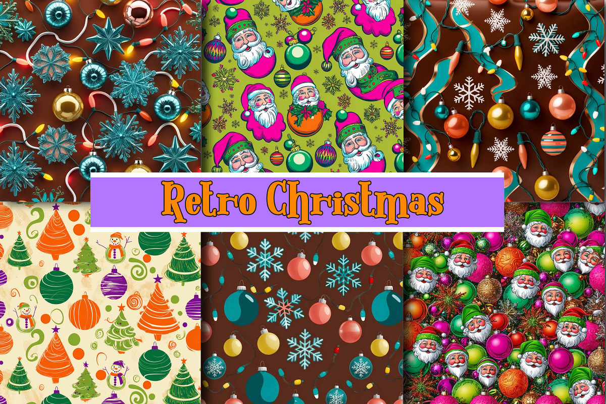 Seamless Retro Christmas Papers, a Photo by Wow Magic (Photo 2 of 2)