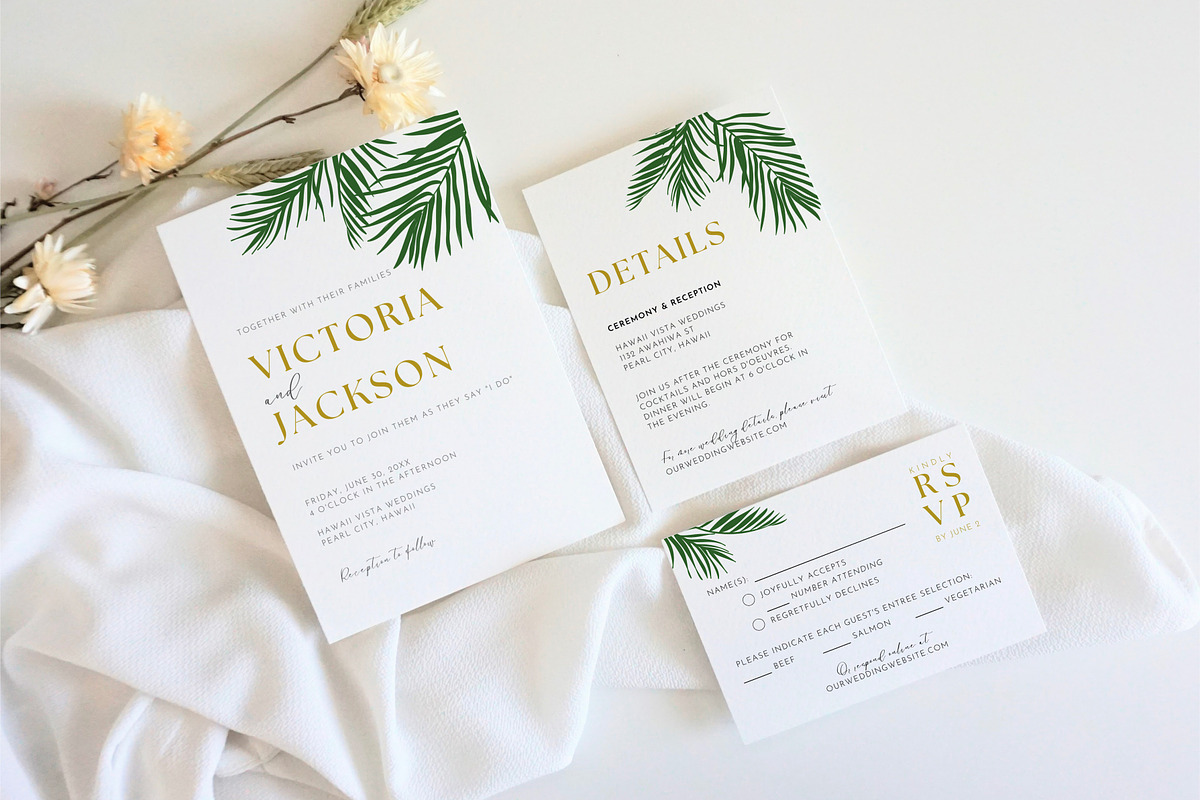 Tropical Wedding Invitation Template, an Invitation Template by Cottontail Paper Shop (Photo 1 of 7)