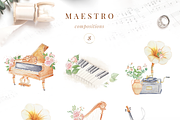 Musical instrument flower clipart, an Illustration by MariGraphic boutique (Thumbnail 9 of 11)