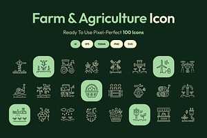 Farm and Agriculture Icon Collection, an Outline Icon by Prosymbols
