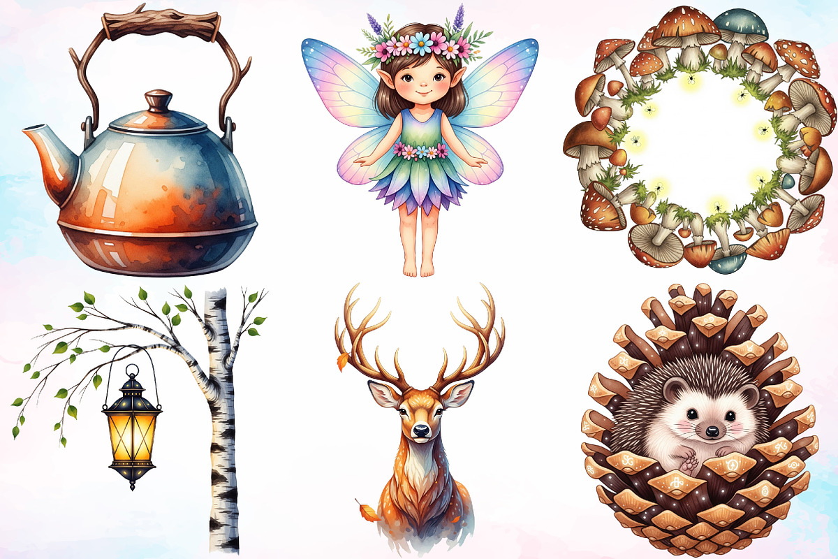 Enchanted Autumn Forest Clipart, a Seasonal Illustration by Canvas Craft (Photo 2 of 7)
