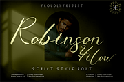 Robinson Yilow, a Script Font by mahstudios (Thumbnail 1 of 8)