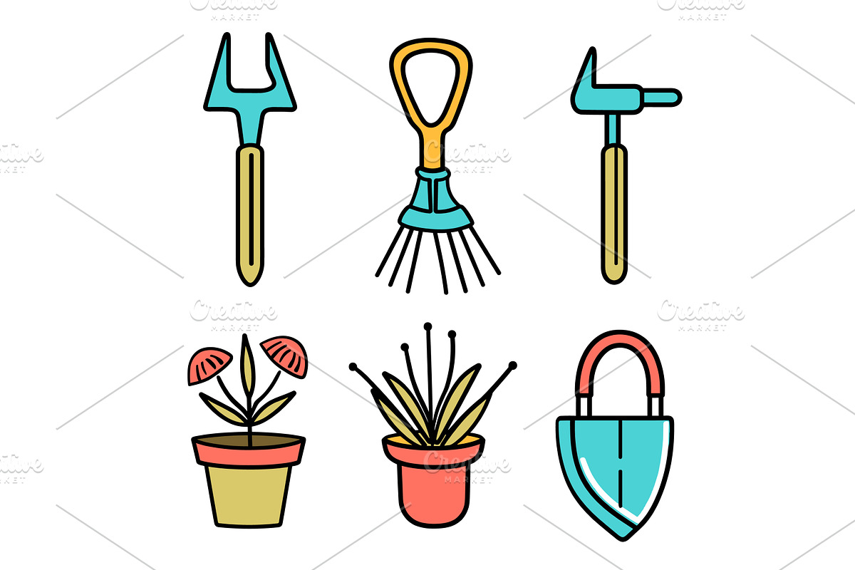 Gardening tools plants vector, an Illustration by Vectorstockersland