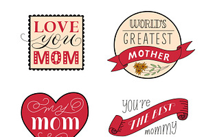 Mothers Day Festive Labels Set, a Branding & Logo Template by Alexander Belenkiy