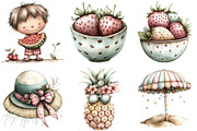 Whimsical Summer Clipart Bundle, an Illustration by DreamPrint404 (Thumbnail 5 of 6)