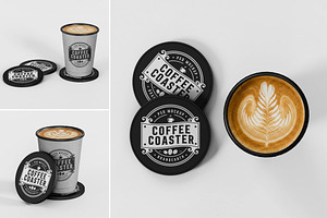 Coffee Coaster Mockup, a Merchandise Mockup by Brand Earth