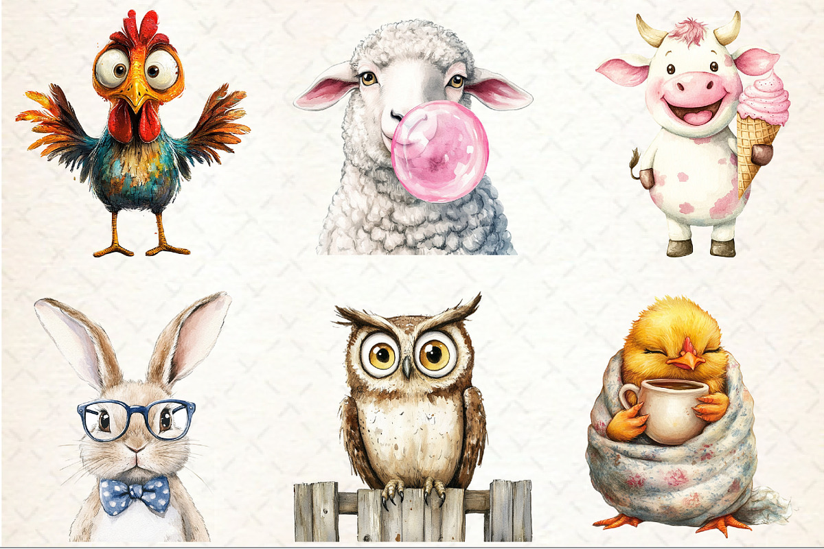 Patchwork Animals Sublimation Clipar, a Seasonal Illustration by Rose Art (Photo 2 of 4)