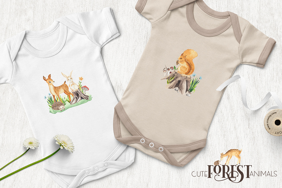 Watercolor Forest Animals, an Object Graphic by Ana-Sakuta (Photo 4 of 18)
