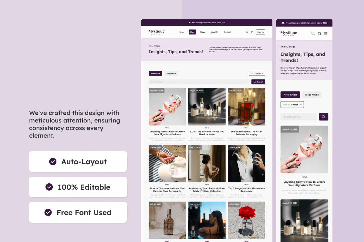 Mystique - Perfume Shop Landing Page, a Landing Page Template by twinstd (Photo 2 of 5)