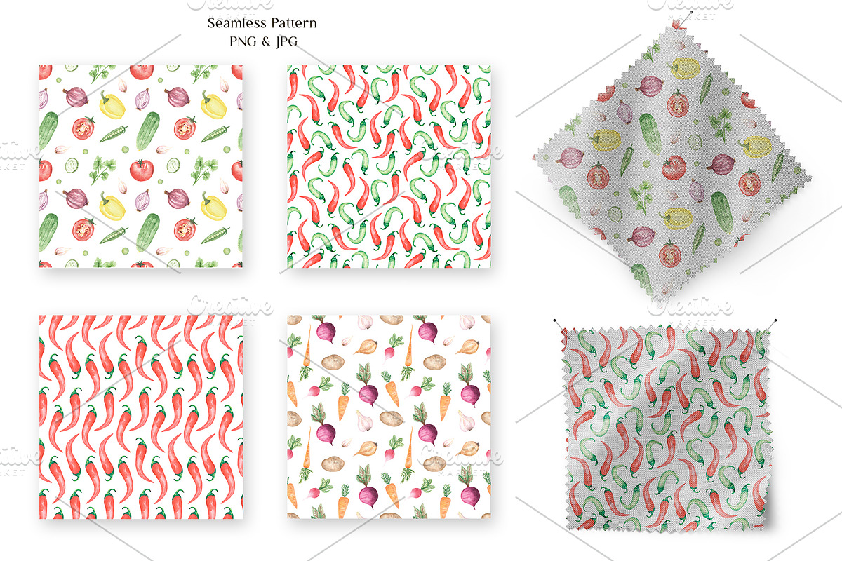 Watercolor Vegetables Collection, a Food Illustration by MayaNavits (Photo 8 of 12)