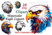 Watercolor Eagle Logo art style, an Object Graphic by Negarin Digital Art (Thumbnail 1 of 11)