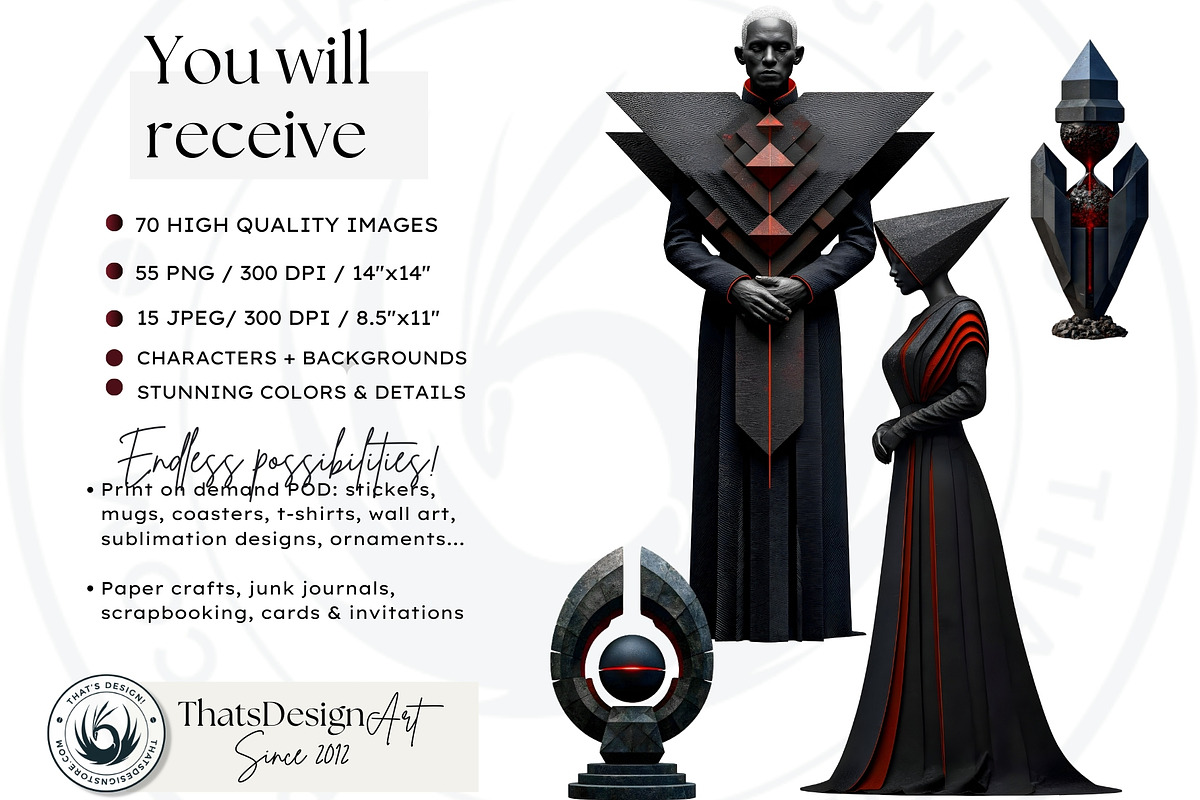 The Red Silence Cliparts, a Decorative Illustration by ThatsDesignArt (Photo 2 of 17)