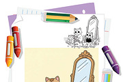Cat Mom Halloween Coloring Book Page, an Illustration by one-touch (Thumbnail 4 of 8)