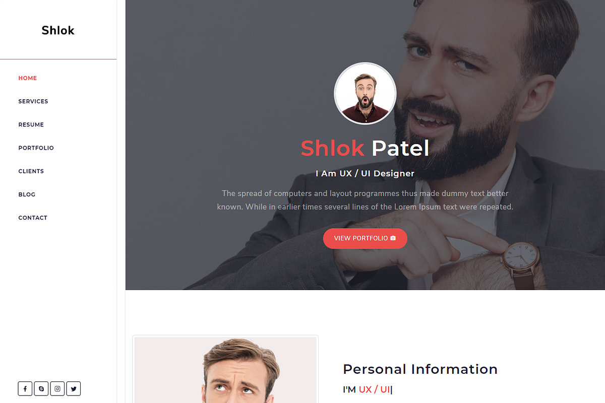 Shlok - Personal Portfolio Template, a Bootstrap Template by shreethemes (Photo 2 of 2)