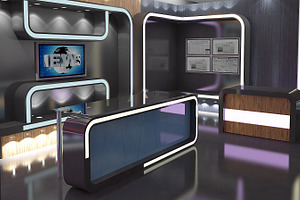 Virtual TV Studio News Set 16