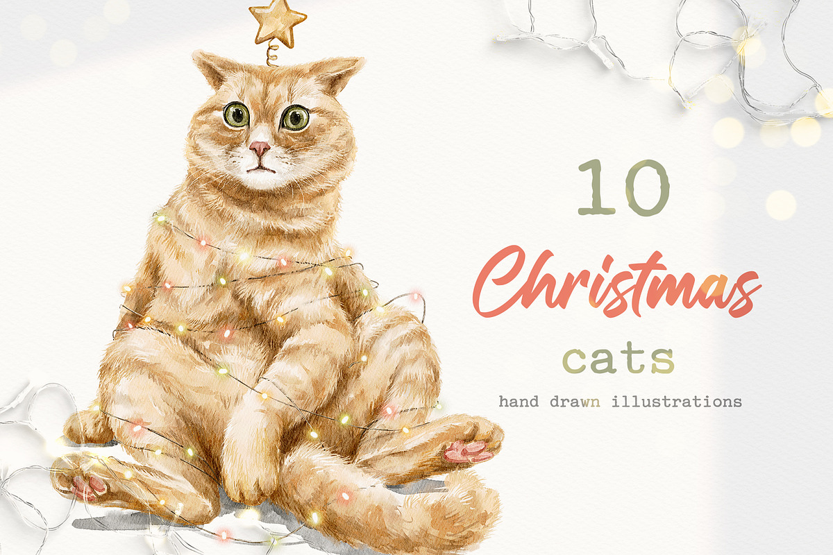 Christmas cats, an Animal Illustration by Mimomy (Photo 1 of 9)