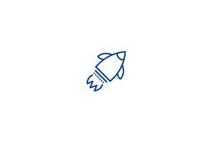 Launch Rocket Line Icon Concept