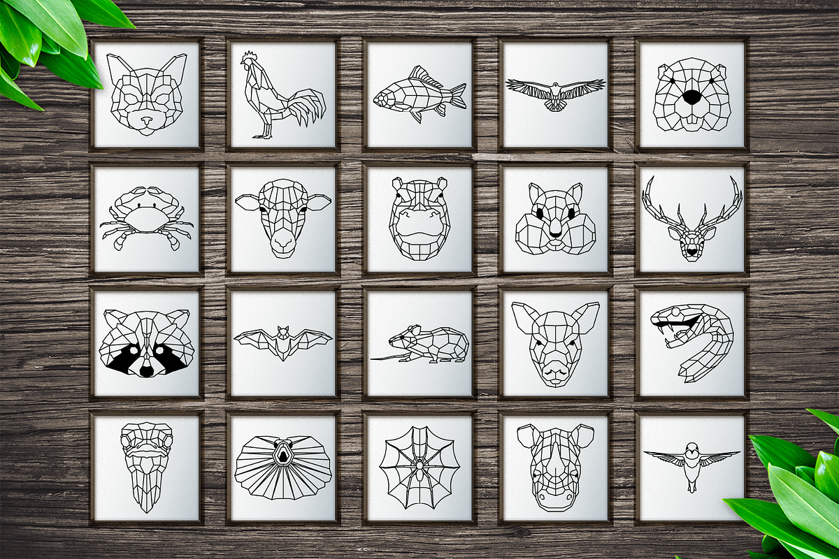 100 Geometric Animals Portraits, a Decorative Illustration by Arshad Ali (Photo 2 of 11)