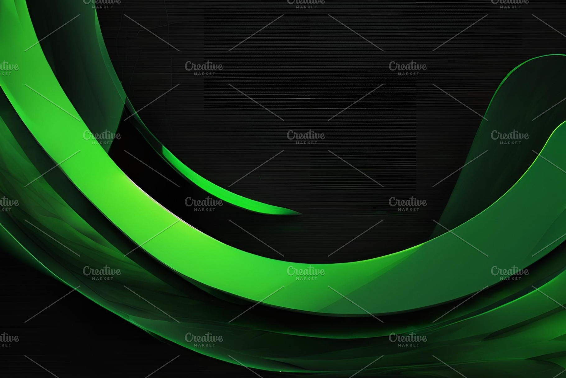 Green, black curve abstract image, an Abstract Photo by ComfortQ