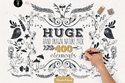 HUGE Hand drawn Nature Pack Elements, an Illustration by StylishDesignMe (Thumbnail 1 of 5)