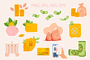 Financial Planner money, stickers, a Finance Illustration by MariiaVasilenko (Thumbnail 1 of 13)
