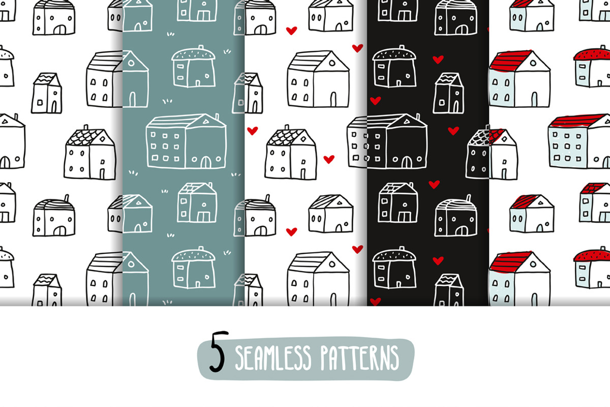 Little Houses ♥ Vector set, an Illustration by Zhe Vasylieva (Photo 4 of 4)