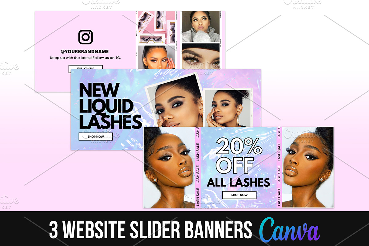 DIY Web Banner Set: Holo Film, a Landing Page Template by beautybosslab™ (Photo 2 of 5)