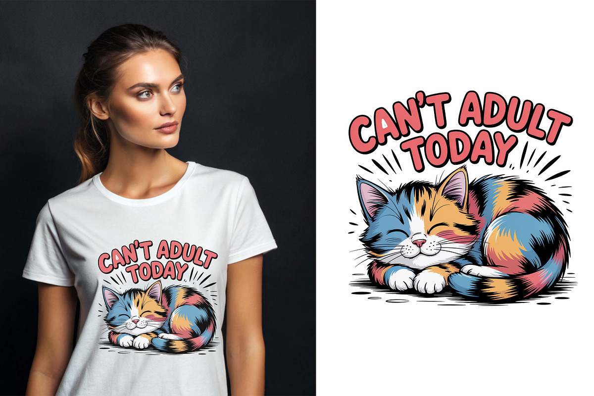 Cant Adult Today Cat PNG, an Animal Illustration by Unique Design Team (Photo 3 of 5)
