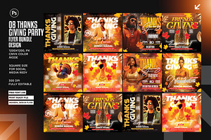 Thanksgiving Flyer Bundle – 8 PSD, a Flyer Template by Shajib Shikder