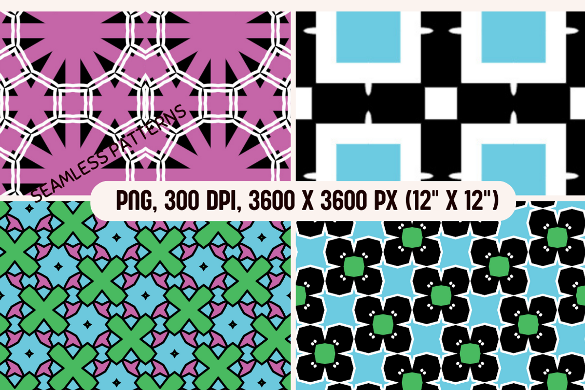 Vivid Geometry Palette Patterns, a Pattern Graphic by PrintHaven Designs (Photo 3 of 8)