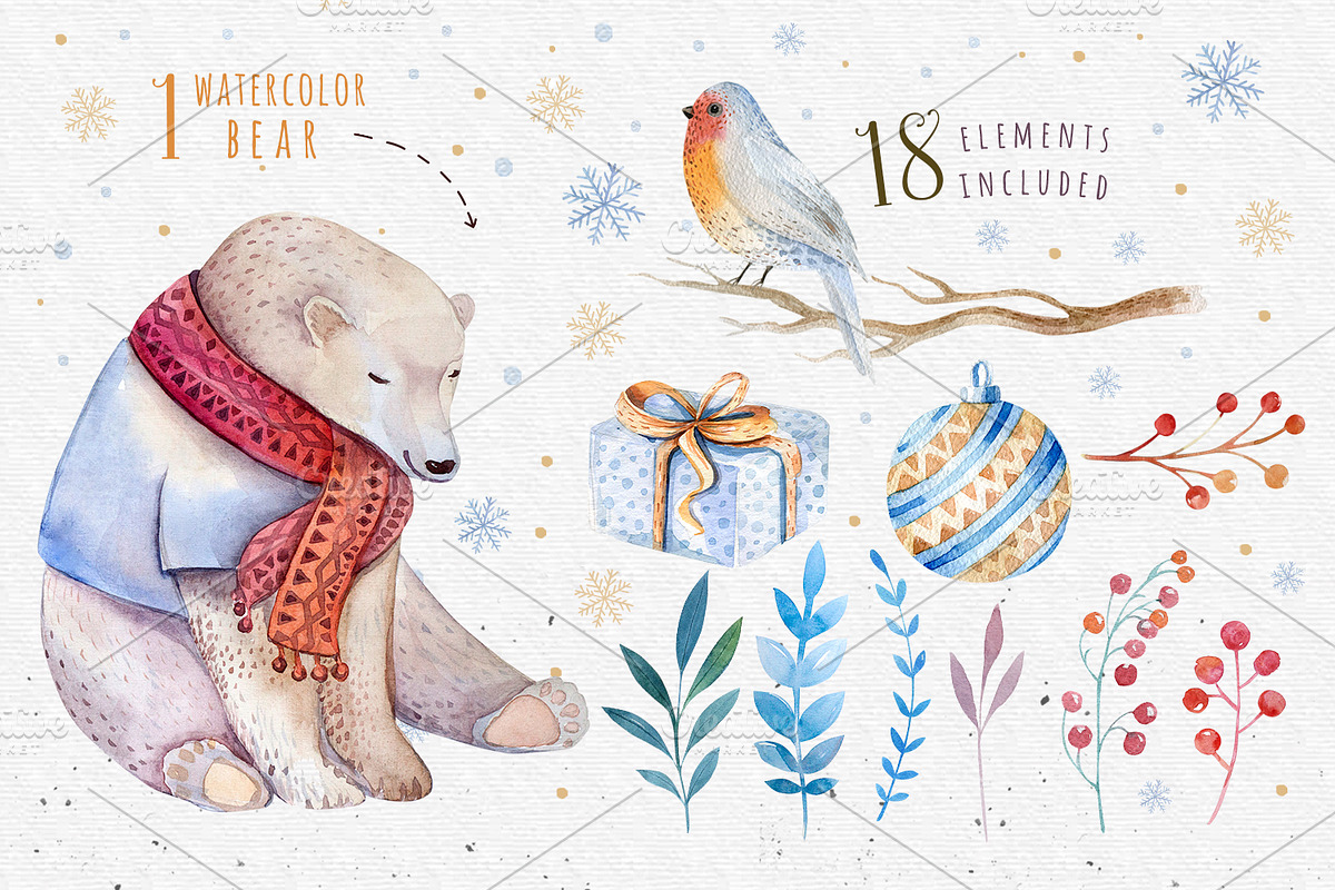 Christmas bear, a Decorative Illustration by Peace ART (Photo 2 of 6)