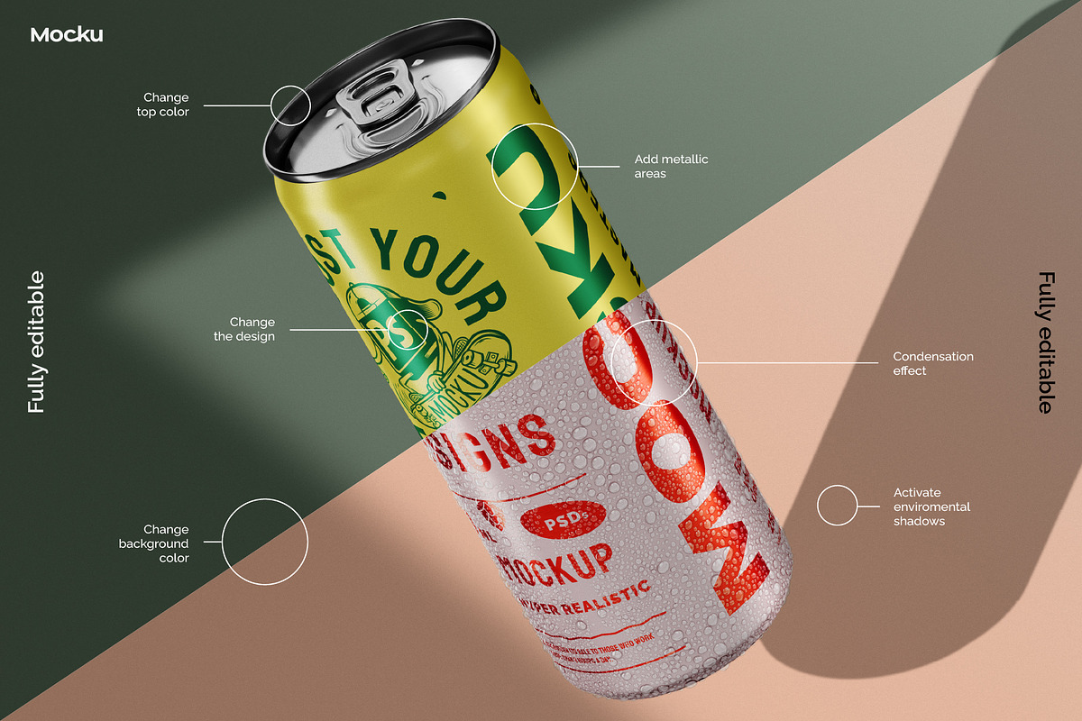 Can Bundle - 25cl (8.4oz), a Cups & Container Mockup by Mocku (Photo 10 of 13)