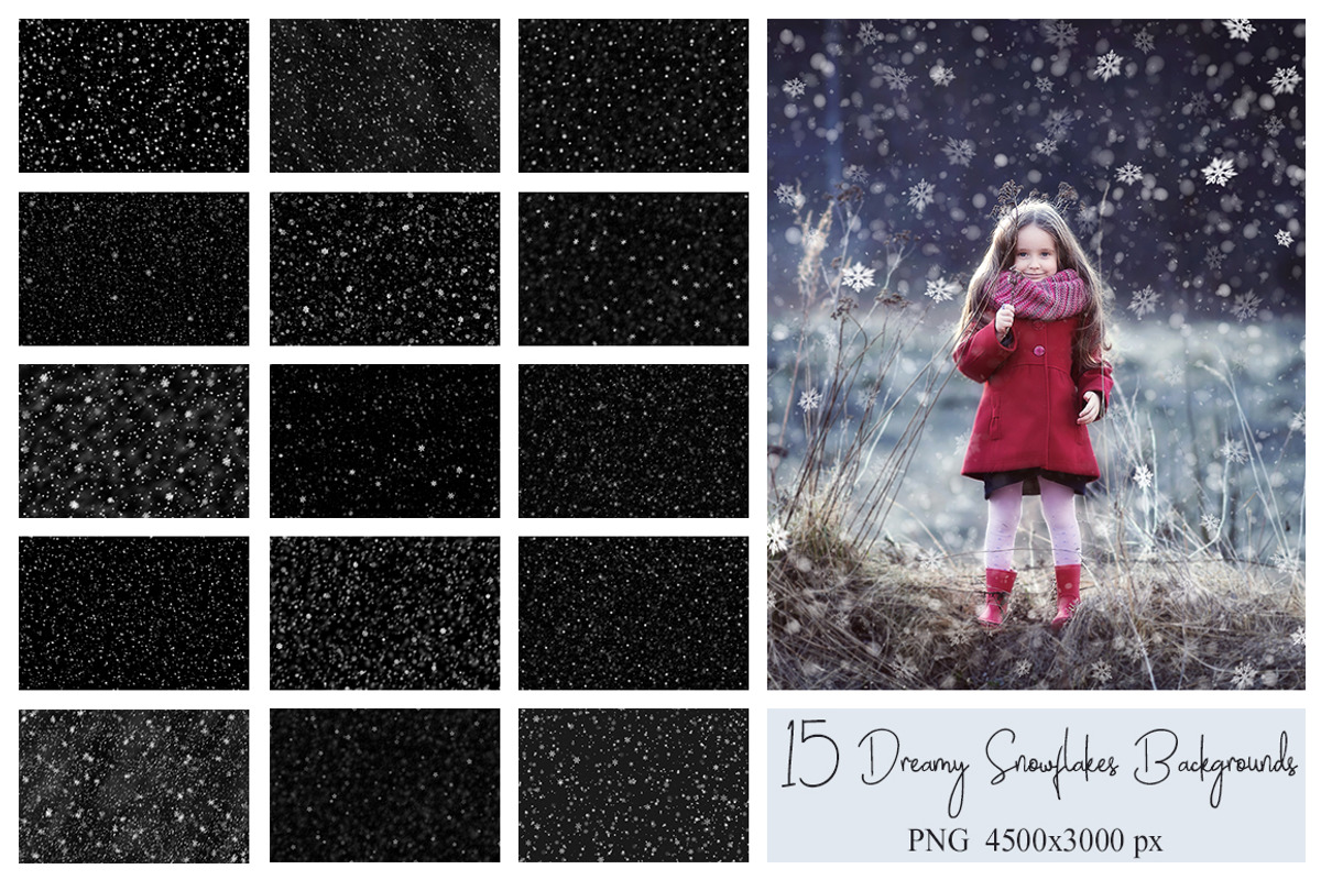 40 Dreamy Snowflakes PNG Overlays, a Texture Graphic by LovePhotoMoment (Photo 14 of 16)