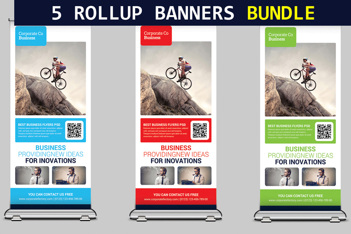 5 Conference Roll-Up Banners Bundle, a Marketing Template by graphicforest (Photo 1 of 5)