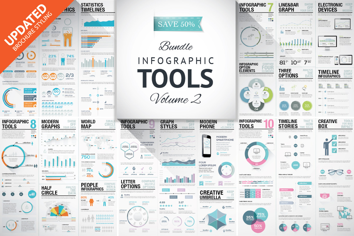 45%OFF Infographic Elements Bundle 2, a Work Illustration by Infographic Template Shop (Photo 1 of 5)