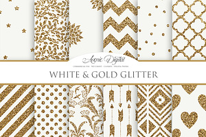 Gold Glitter Digital Paper, a Pattern Graphic by Avenie Digital