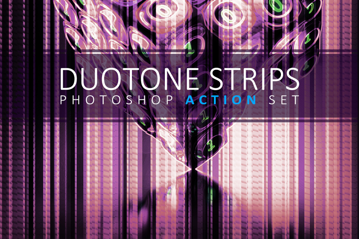 Duotone Strips Photoshop Action Set, an Action Add-On by GrafxFun (Photo 1 of 10)