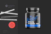 Black Glossy Protein Jar Mockup, a Packaging Mockup by Reformer Mockup (Thumbnail 1 of 6)