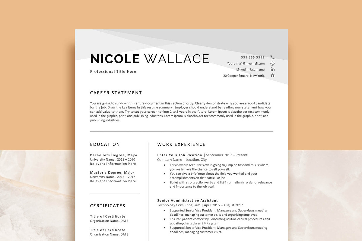 Modern Professional Resume Template, a Resume Template by VictoriousVita (Photo 1 of 8)