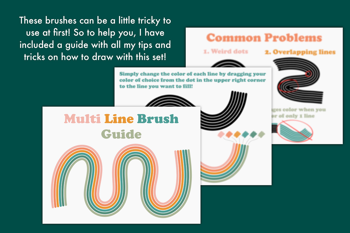 Multi Line Procreate Brushes, a Brush Add-On by The Creative Bix (Photo 8 of 8)