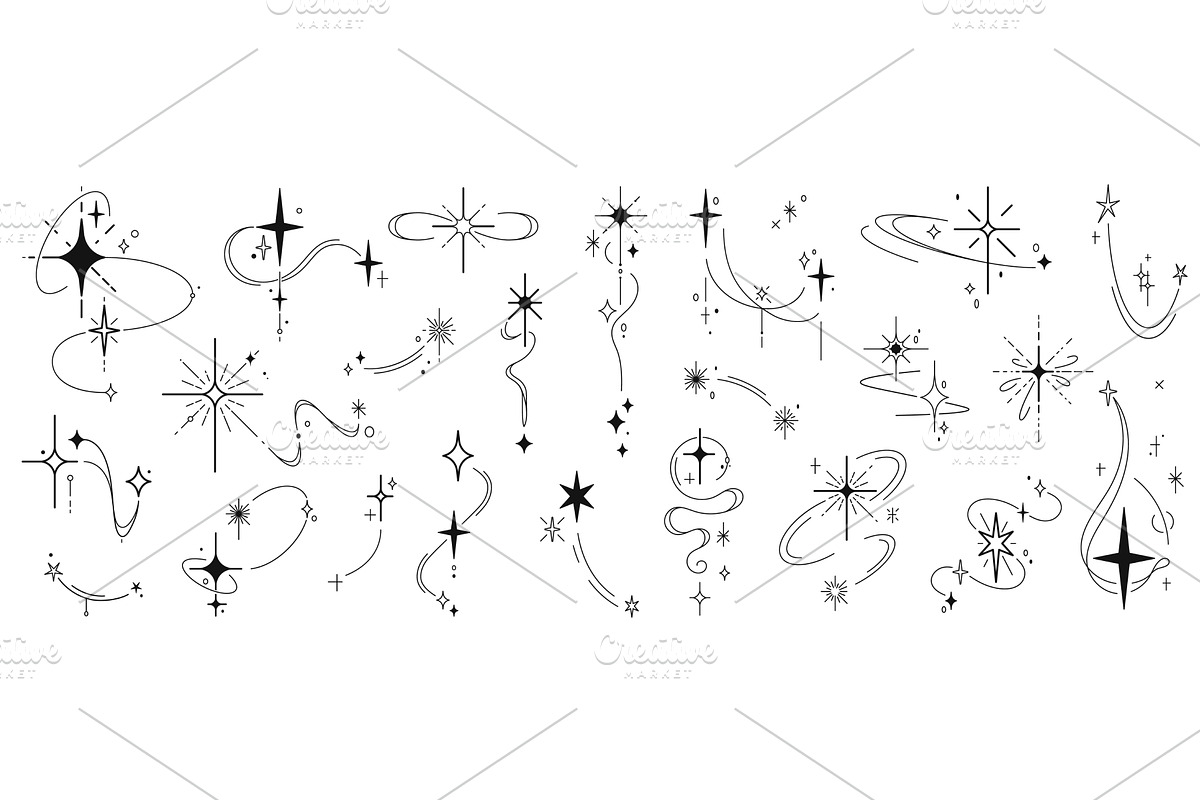 Christmas star sparkles and twinkles, a Decorative Illustration by Vector Tradition