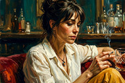 Vintage Bar Moody Portraits, a Person Illustration by StockVerse Creative (Thumbnail 4 of 4)