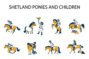 Pony Racing & Equestrian Vector Set, an Animal Illustration by Naurider