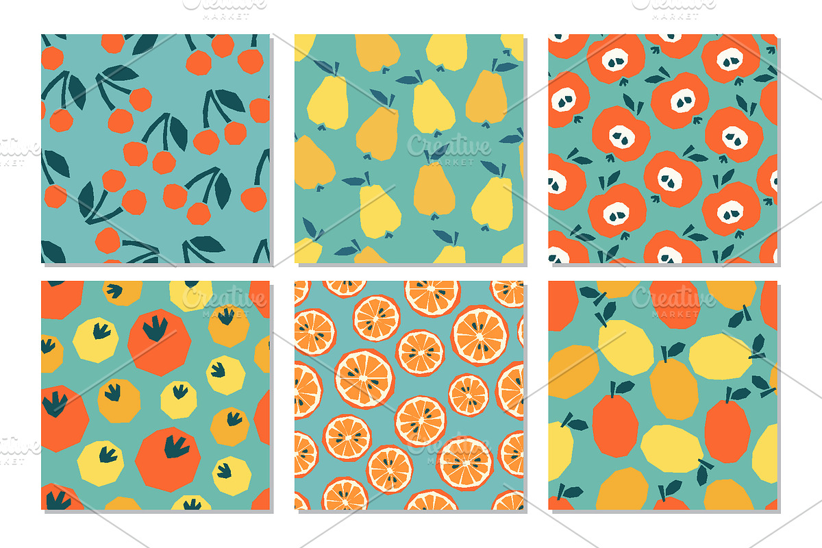 Modern Fruit Seamless Pattern Bundle, a Pattern Graphic by C Design Studio (Photo 20 of 24)