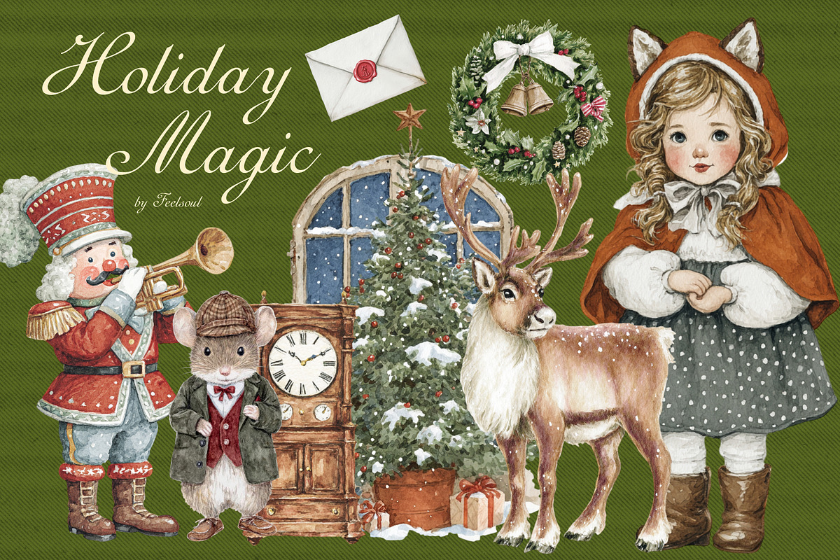 Christmas Storybook Illustrations, a Decorative Illustration by Feelsoul (Photo 7 of 11)