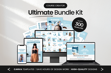 Course Creator Social Media Bundle, a Social Media Template by DigiPax