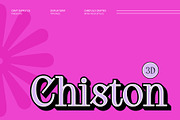 Chiston 3D, a Serif Font by Craft Supply Co. (Thumbnail 1 of 8)