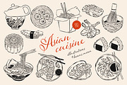 Asian Food Line Art 80 Illustrations, a Food Illustration by DesignThatMatters (Thumbnail 1 of 14)