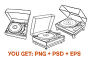 Record player illustrations, an Illustration by Serifs & Whiskey (Thumbnail 5 of 5)